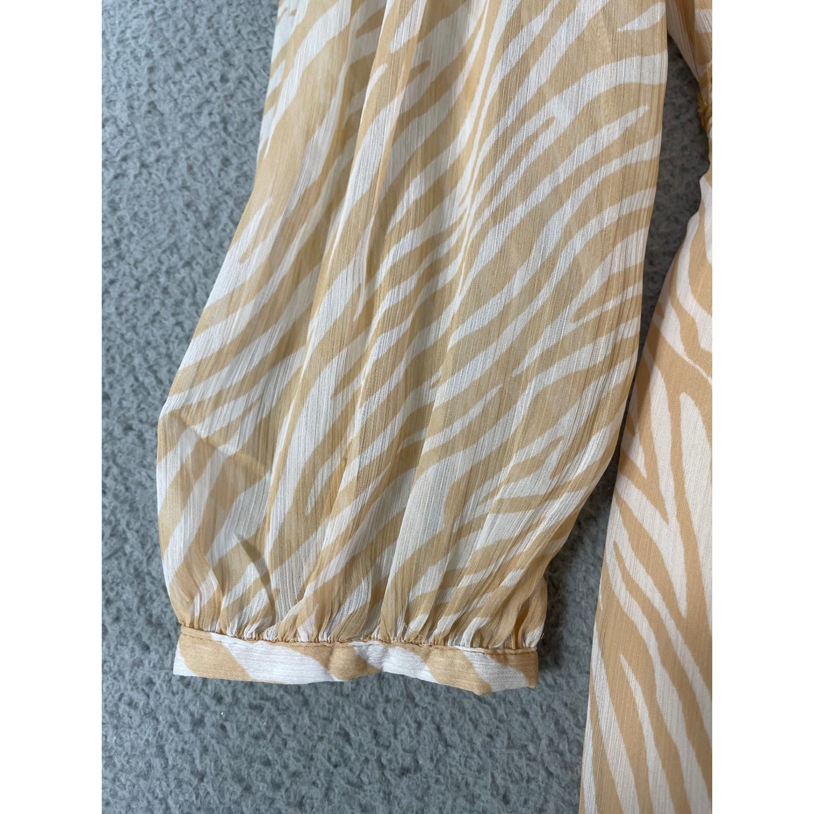 Zebra Print Midi Shirt Dress Belted Button Front Animal Print Beige Women’s S Ha - Thumbnail 11