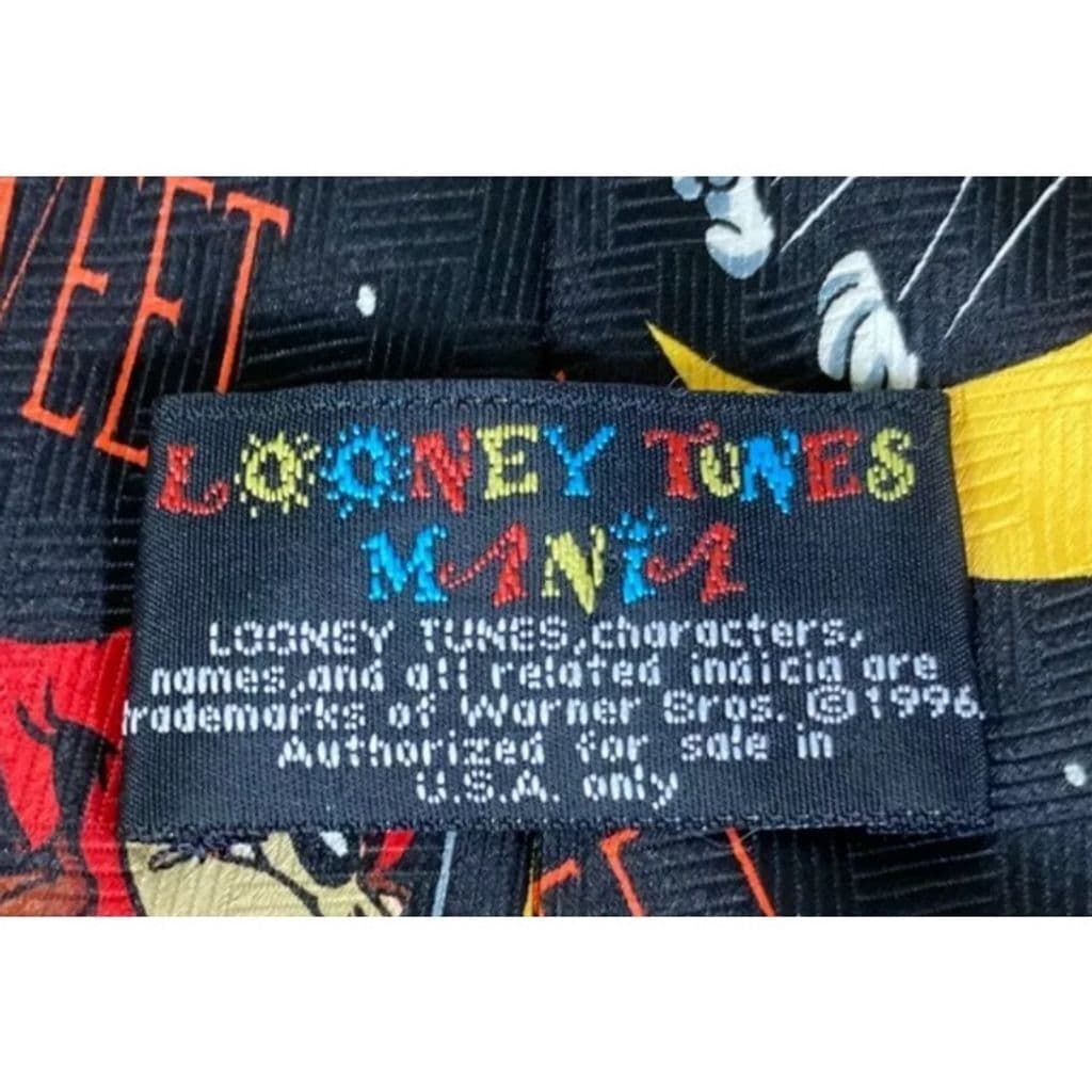 Vintage Looney Tunes Halloween Tie 90s Bugs Bunny Taz Trick Or Tweet Necktie - Thumbnail 7