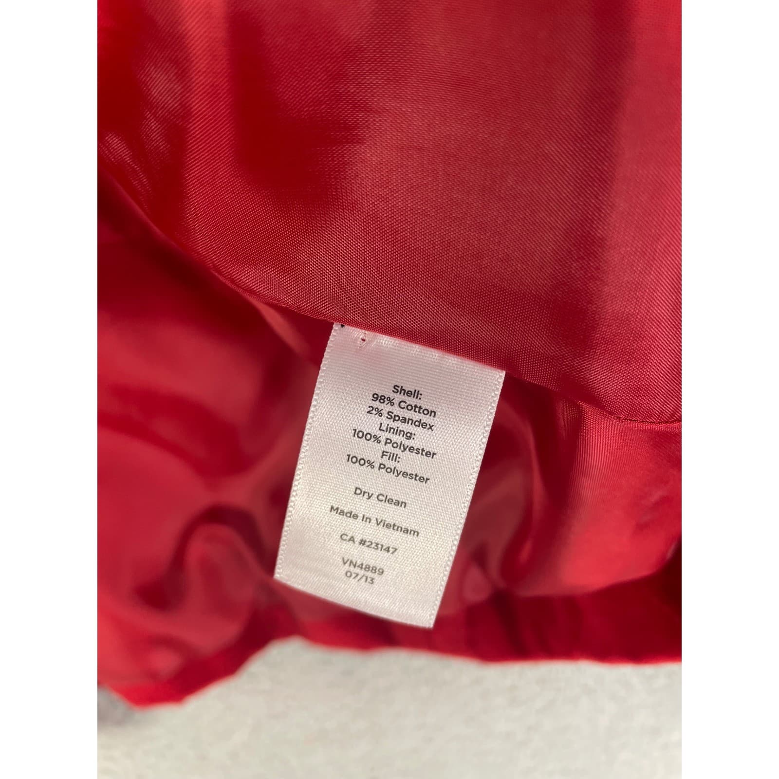 Talbots Womens Red Quilted Button Front Jacket Size 10 Diamond Stitch - Thumbnail 5