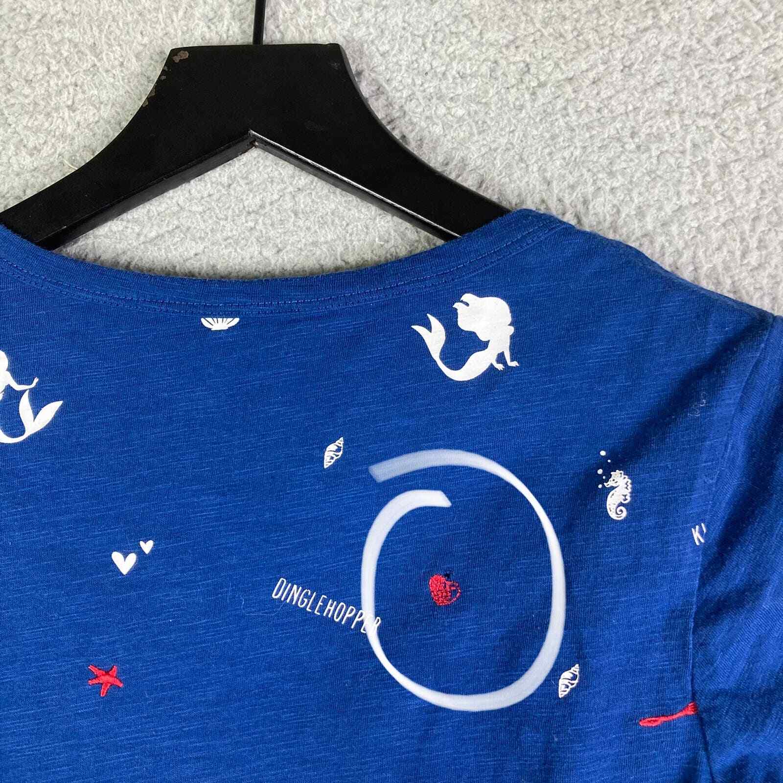 Little Mermaid Disney Shirt Womens Size Small Blue Ariel Allover Print Cute Tee - Thumbnail 4
