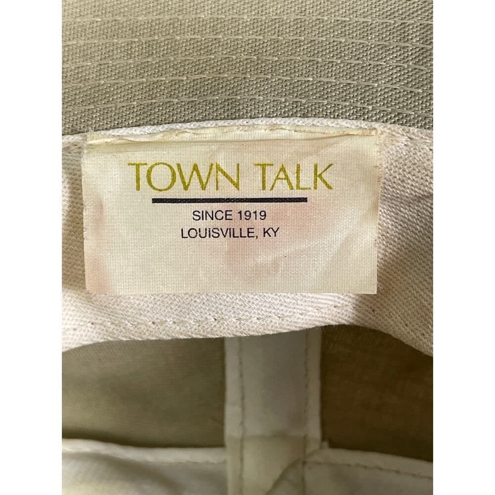 Golf Bucket Hat Khaki Red Stripe Town Talk Classic Cotton Made in USA Vintage - Thumbnail 9