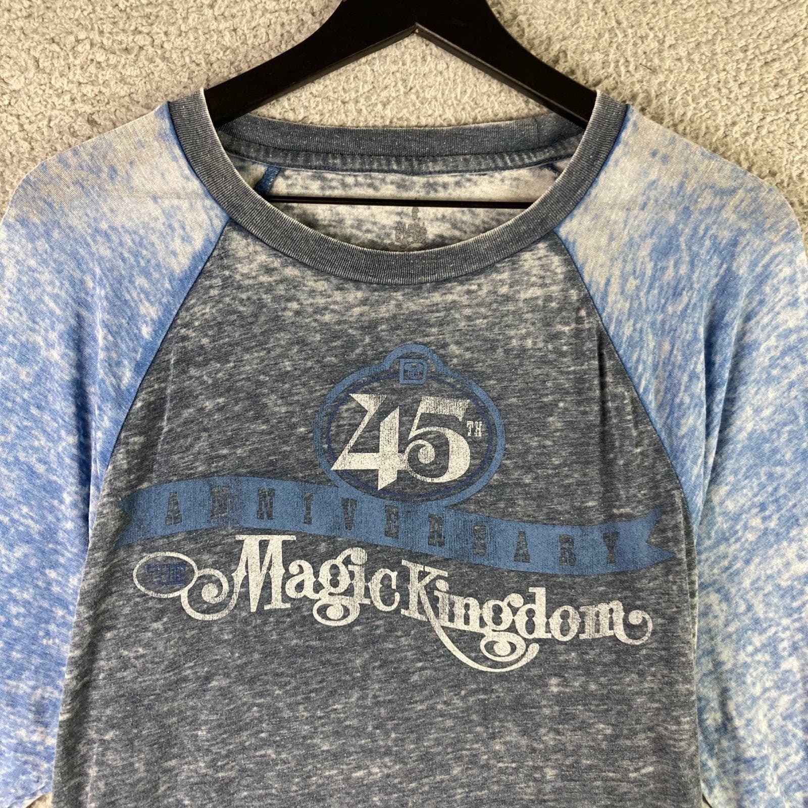 Disney 45th MK WDW Blue Tee Shirt Medium Magic Castle Fireworks Celebration - Thumbnail 4