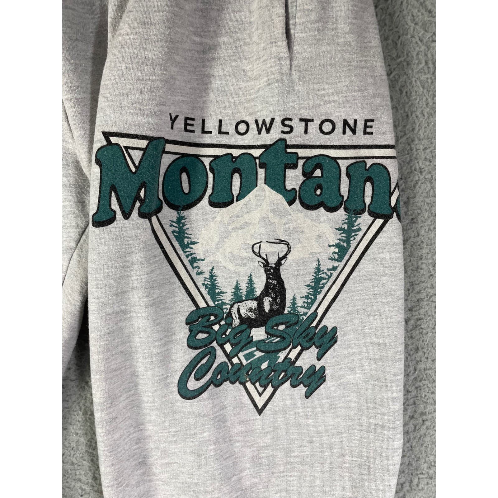 Yellowstone Montana Sweatpants Gray Bootcut Graphic Lounge Pants Western USA - Thumbnail 9