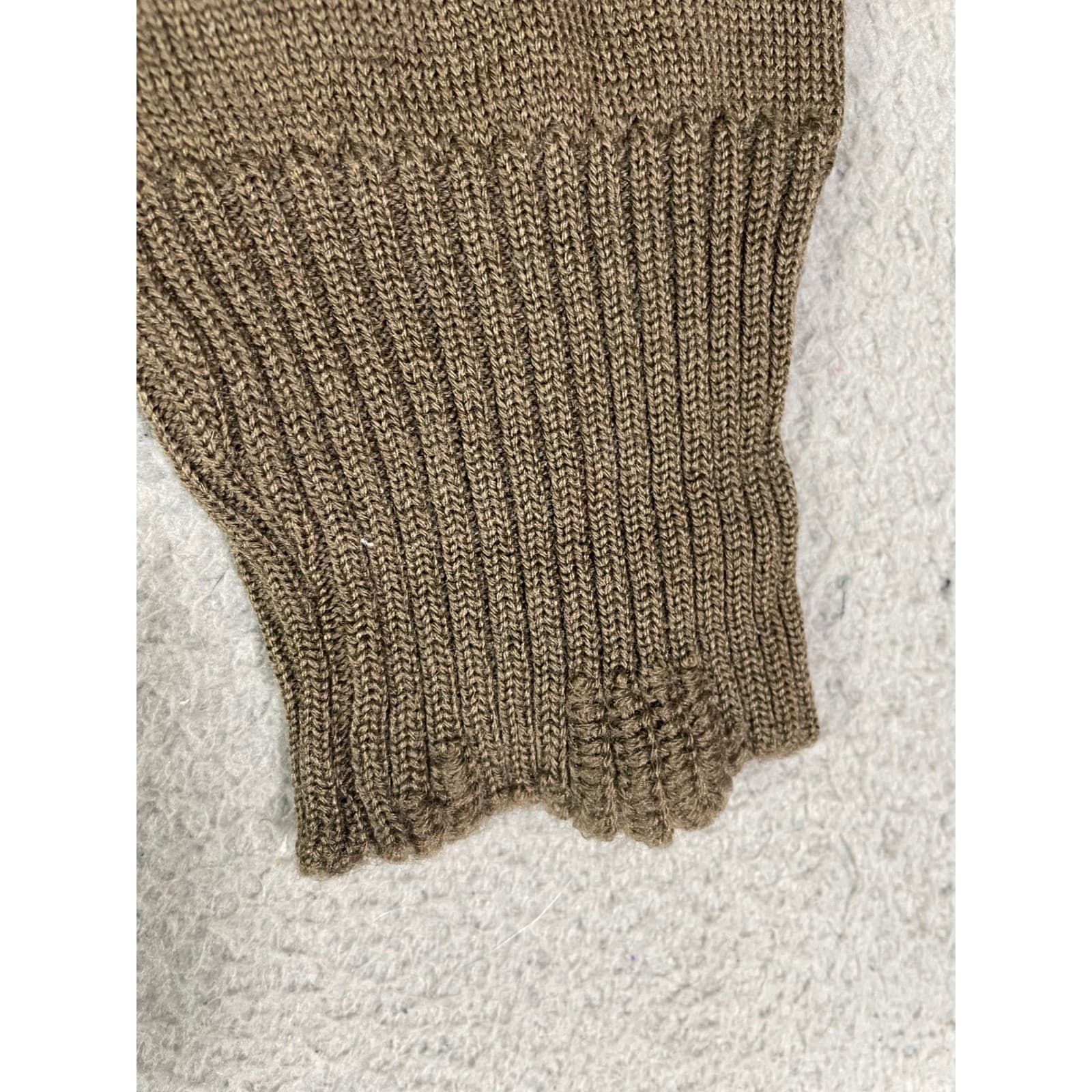 USGI Military Wool Sweater OD Green Shawl Collar 100% Wool Pullover Medium 1988 - Thumbnail 10