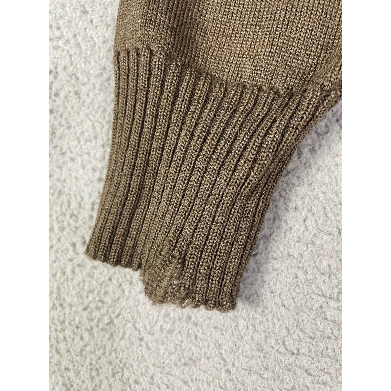USGI Military Wool Sweater OD Green Shawl Collar 100% Wool Pullover Medium 1988 - Thumbnail 8