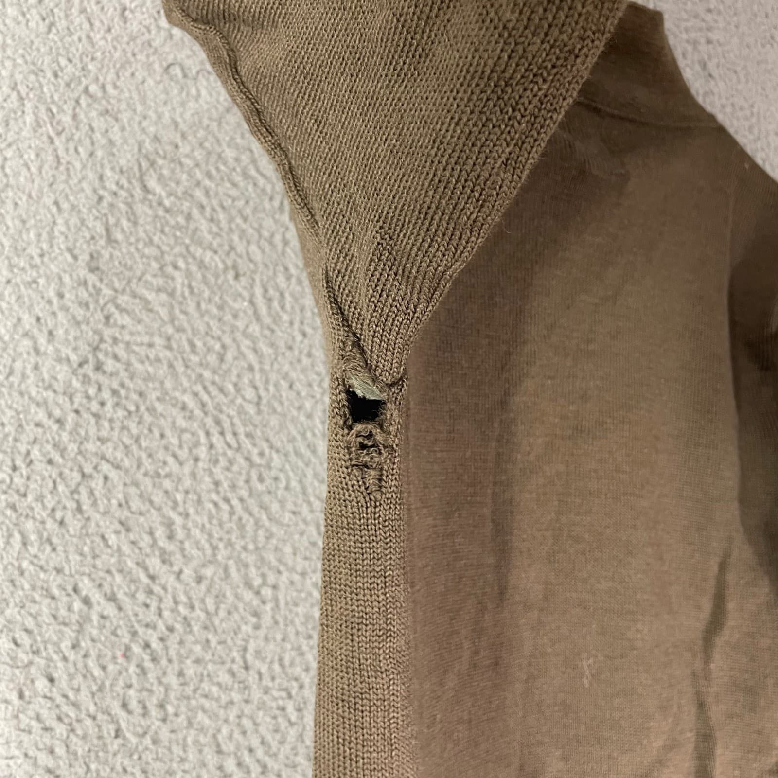 USGI Military Wool Sweater OD Green Shawl Collar 100% Wool Pullover Medium 1988 - Thumbnail 11
