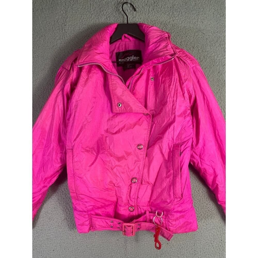 Vintage Snuggler Seattle 80s Pink Nylon Ski Jacket XS Belted Davos Windbreaker - Thumbnail 7
