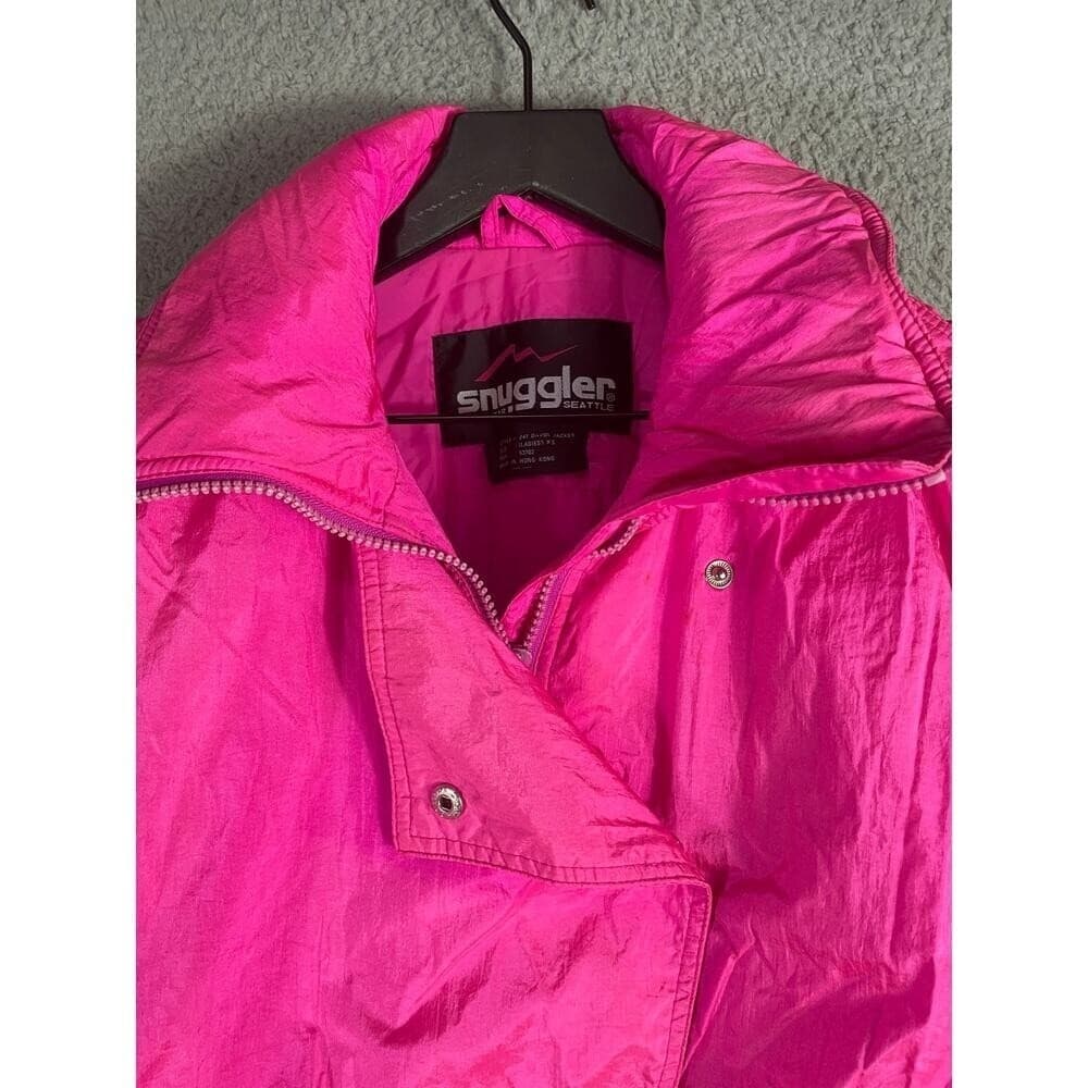 Vintage Snuggler Seattle 80s Pink Nylon Ski Jacket XS Belted Davos Windbreaker - Thumbnail 9