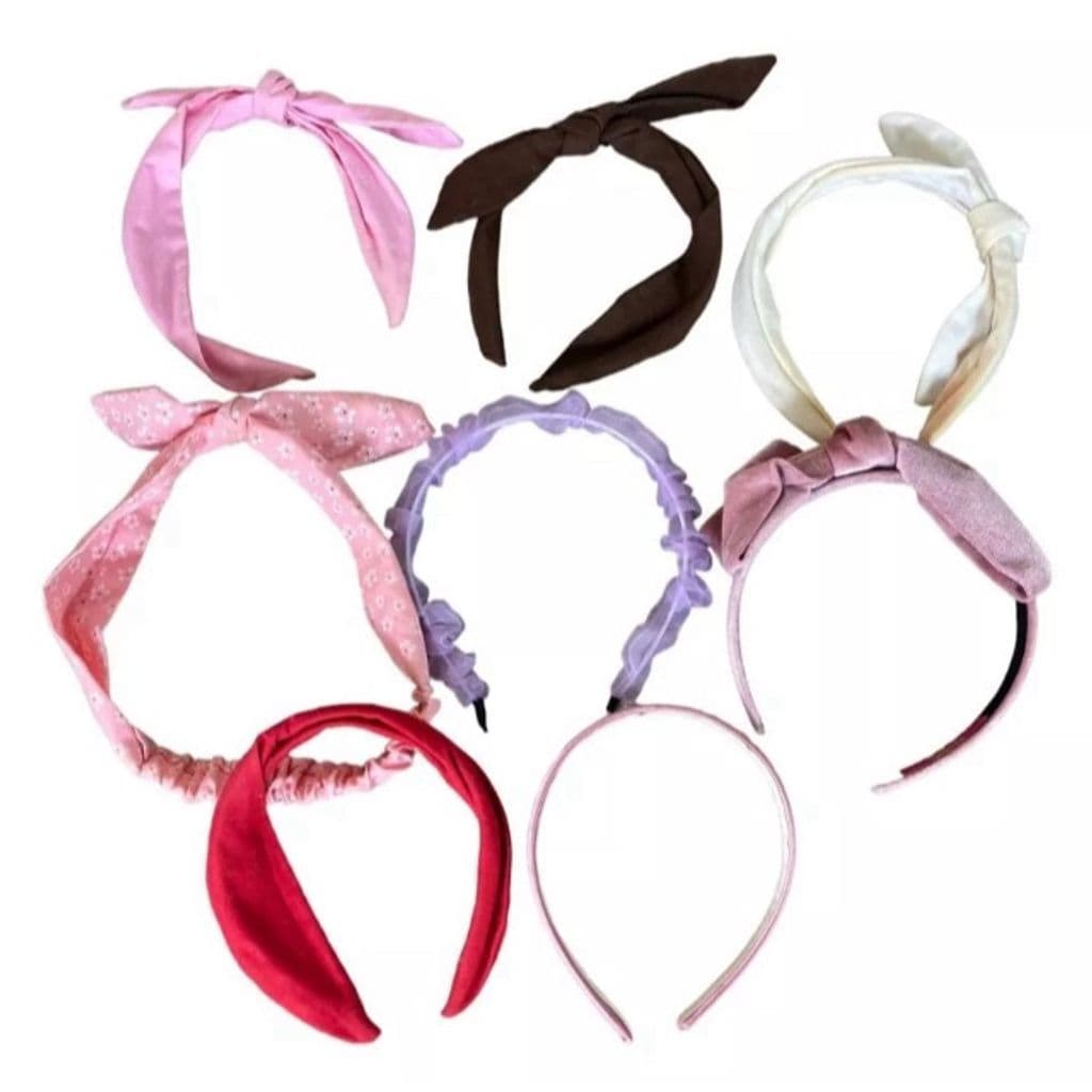Lot of 8 Women’s Floral & Solid Multicolor Headbands Boho Stretch Hair Accessory - Image 1