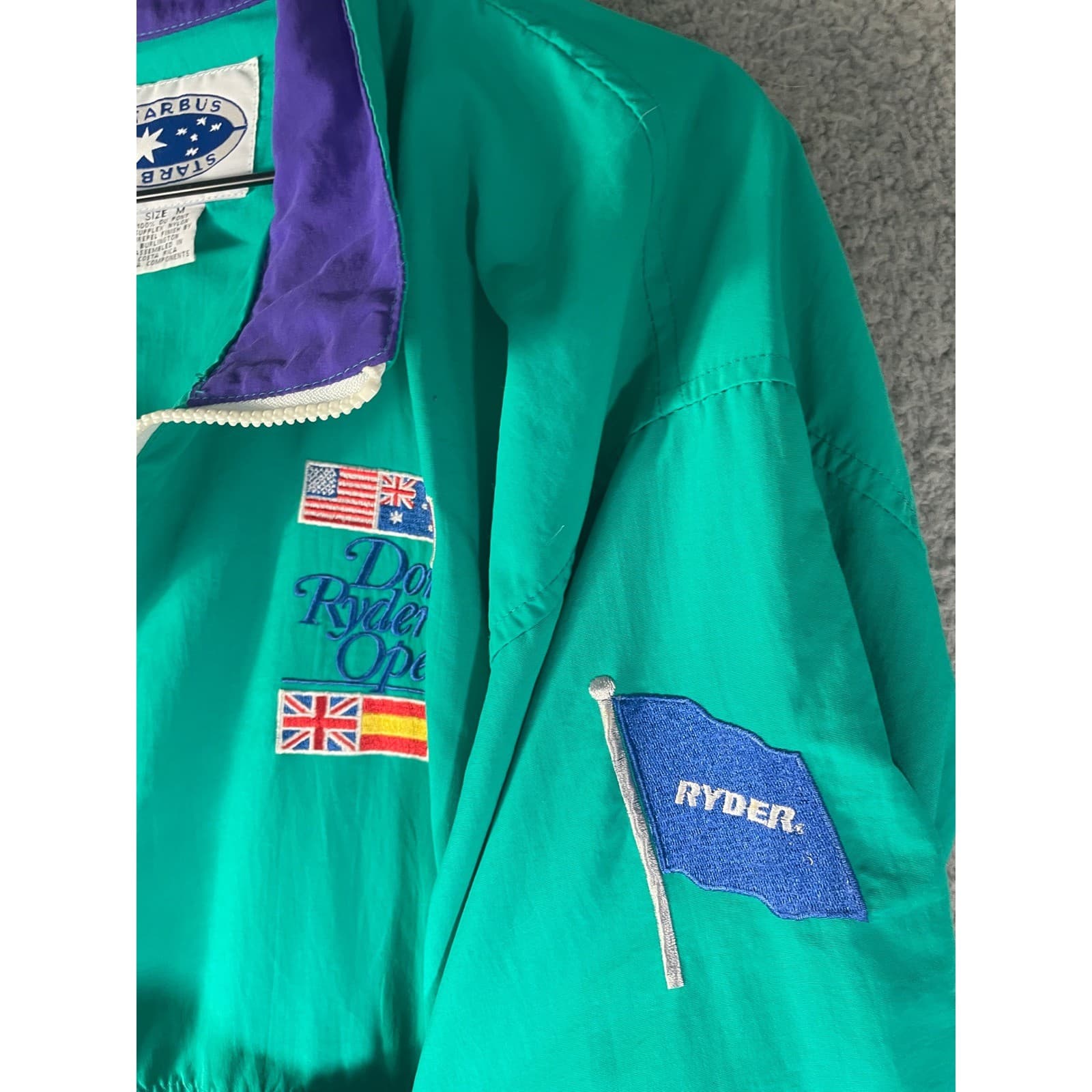Vintage 1994 Doral Ryder Open Golf Jacket Teal Purple Windbreaker Mens M USA - Thumbnail 8