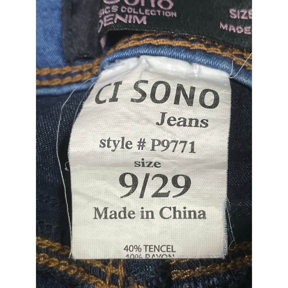 Ci Sono Women’s Blue Stretch Denim Skinny Jeans Mid Rise Basic Fit Size 9/28 - Thumbnail 7
