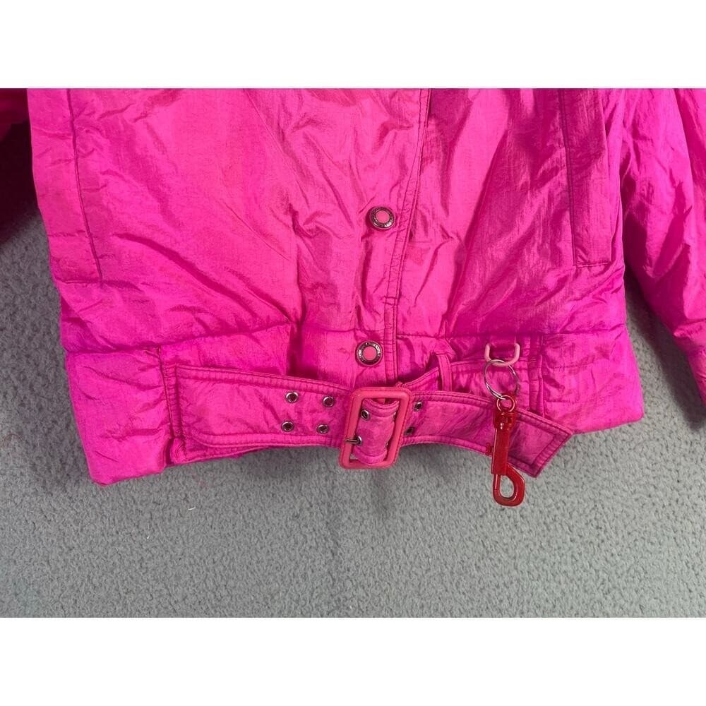 Vintage Snuggler Seattle 80s Pink Nylon Ski Jacket XS Belted Davos Windbreaker - Thumbnail 8
