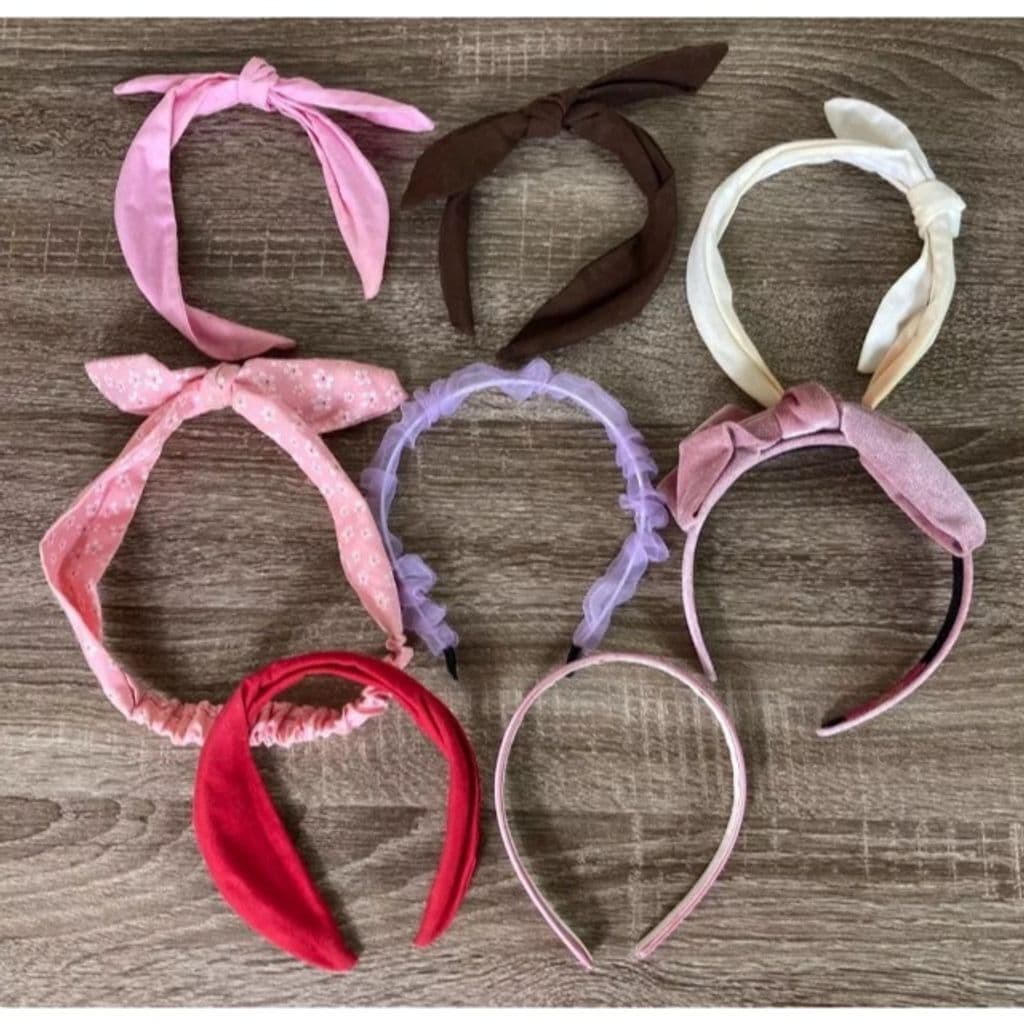 Lot of 8 Women’s Floral & Solid Multicolor Headbands Boho Stretch Hair Accessory - Thumbnail 5