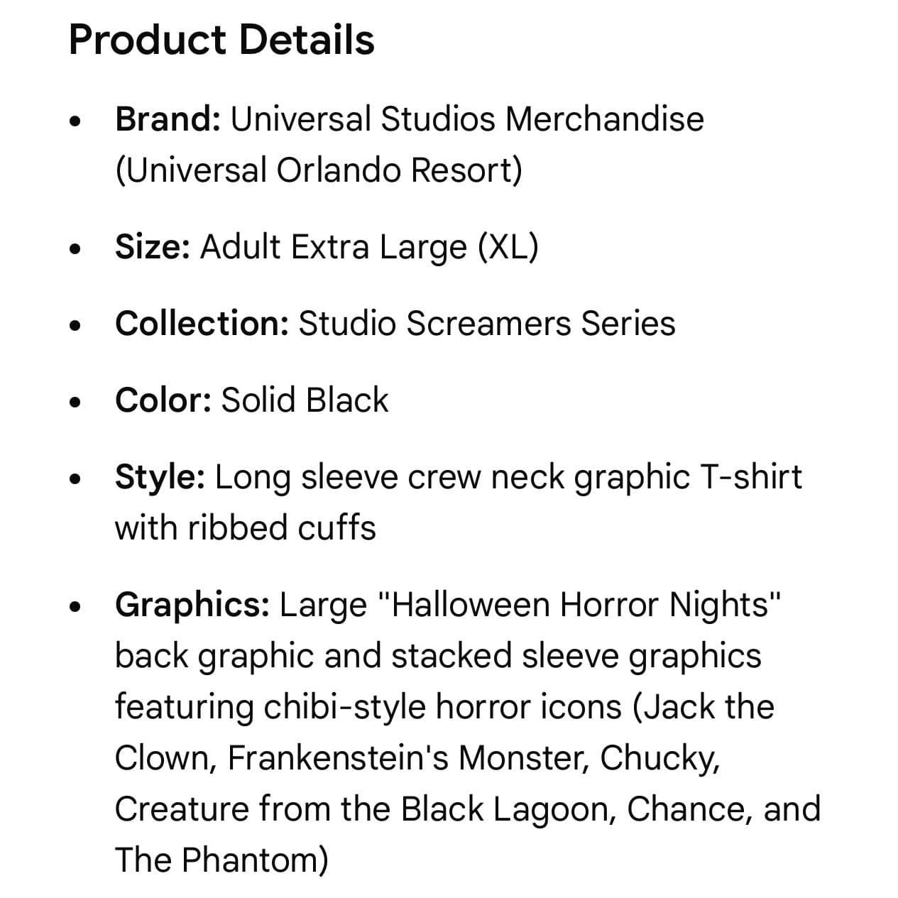 Universal Studios Halloween Horror Nights Shirt Men XL Studio Screamers Graphic - Thumbnail 2