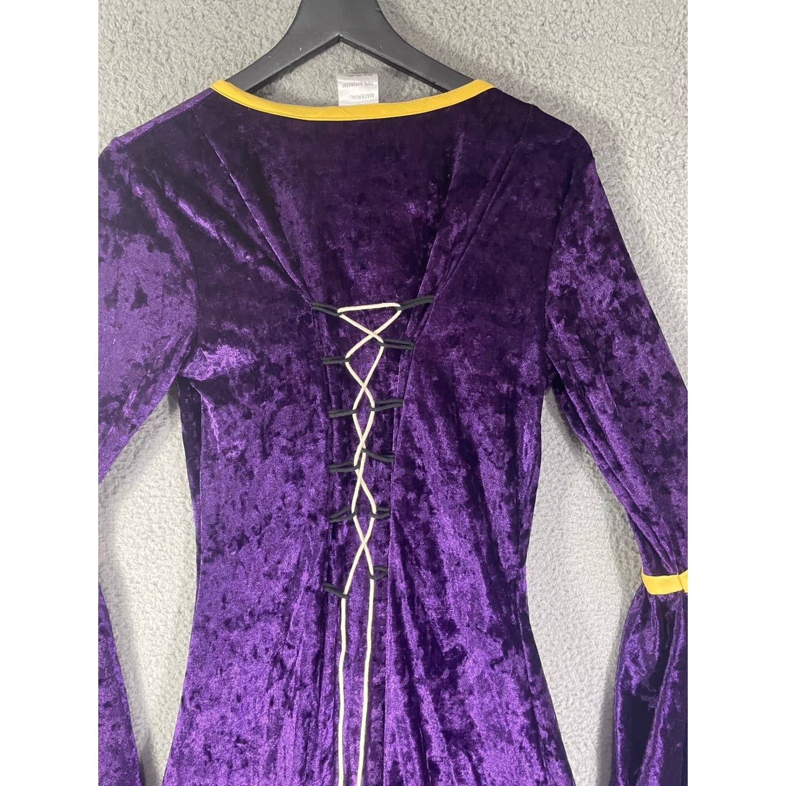 Renaissance Dress Medieval Gown Costume Purple Velvet Fair Sorceress Cosplay S - Thumbnail 13