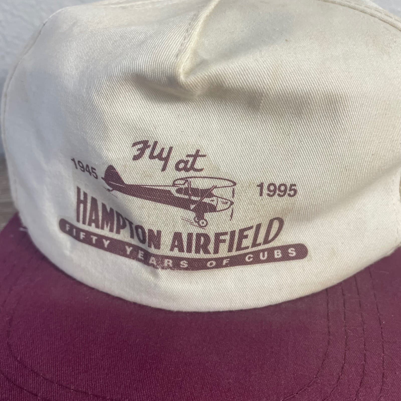 Vintage Hampton Airfield 1945 1995 Snapback Hat Aviation USA Cap Adjustable Mens - Thumbnail 3