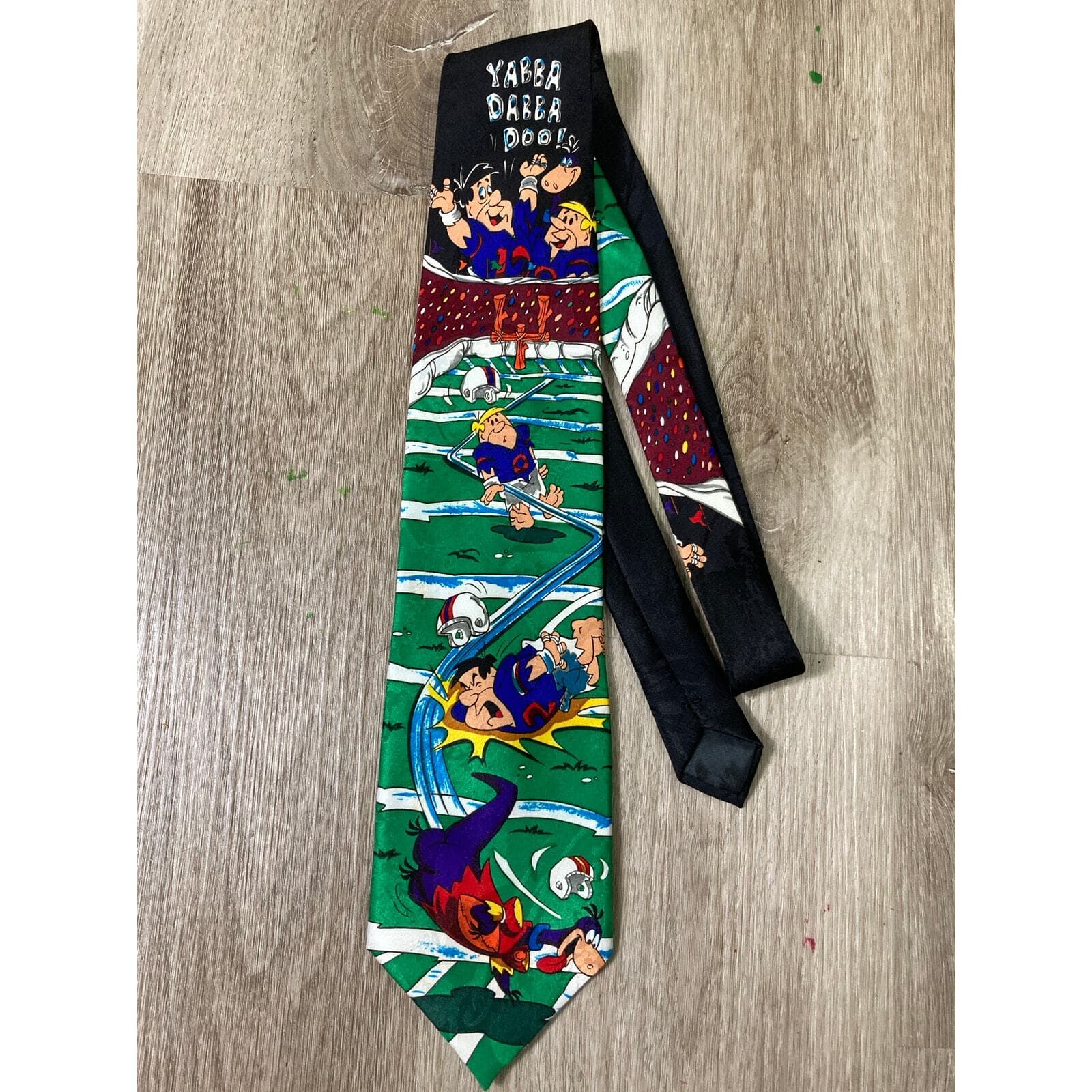 Vintage Hanna Barbera Fred Flintstone Men’s Novelty Necktie Multicolor Tie - Thumbnail 2