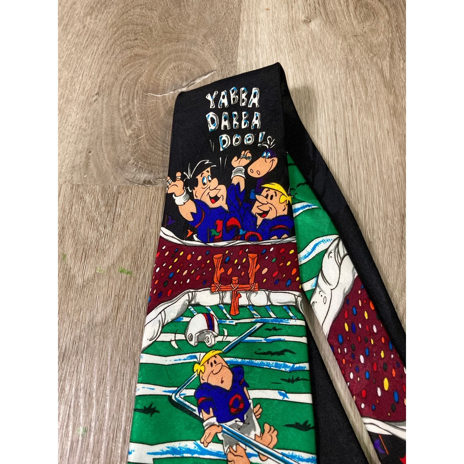 Vintage Hanna Barbera Fred Flintstone Men’s Novelty Necktie Multicolor Tie - Thumbnail 5