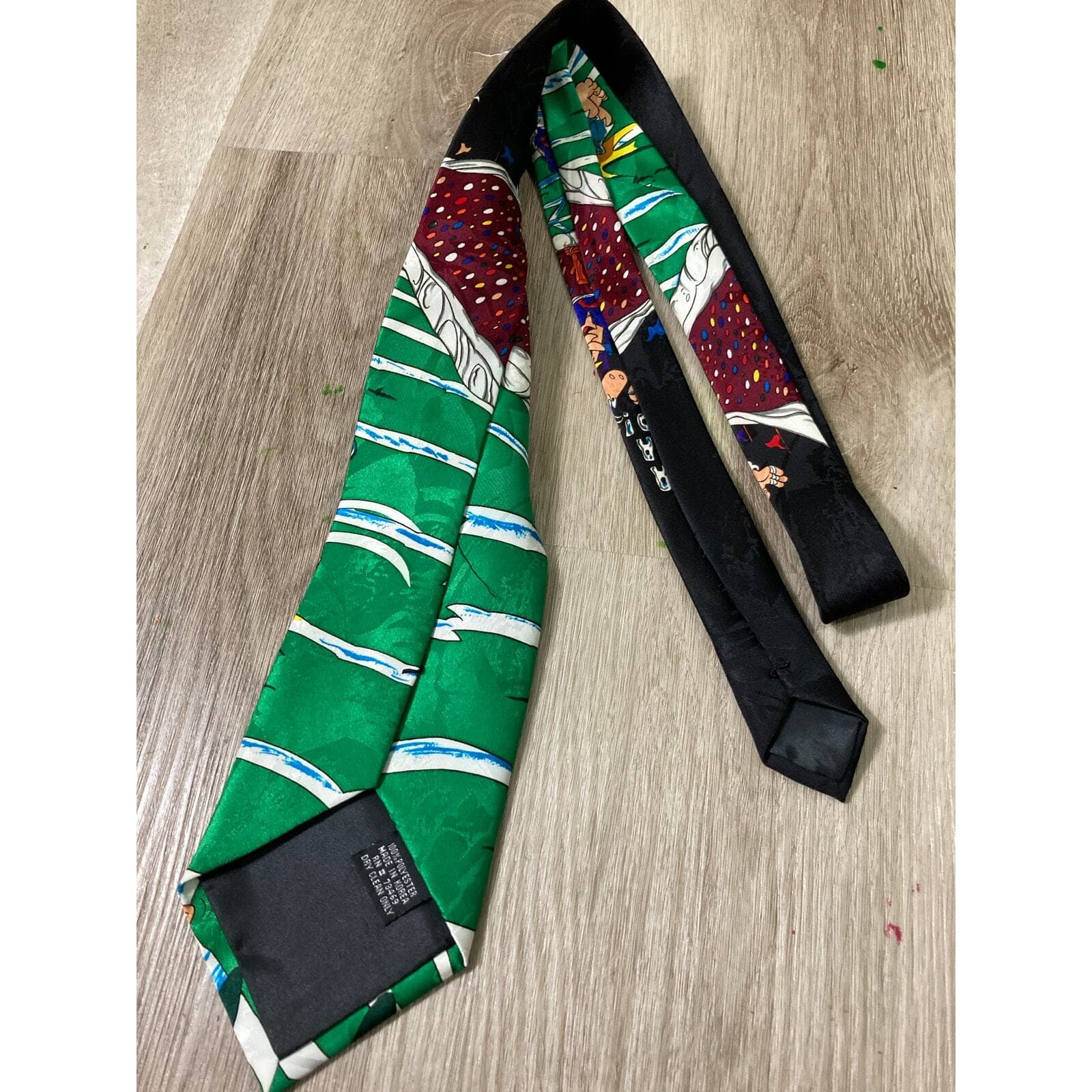 Vintage Hanna Barbera Fred Flintstone Men’s Novelty Necktie Multicolor Tie - Thumbnail 8