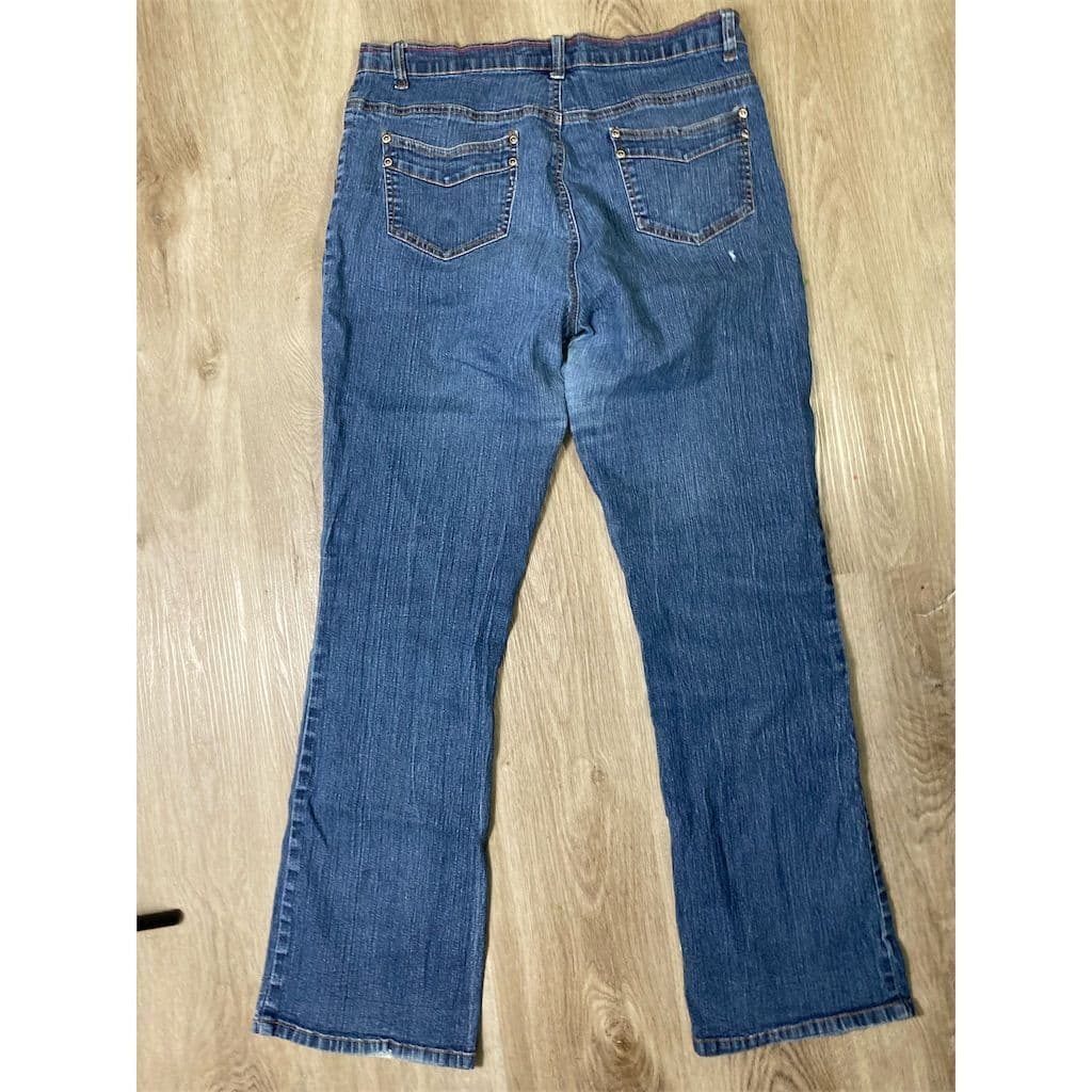 Adolfo Women's Straight Jeans Size 12 Blue Medium Wash Denim - Thumbnail 7