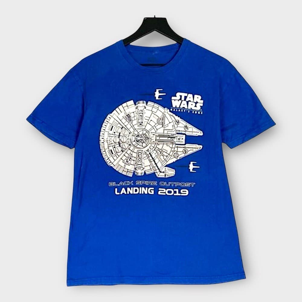 Star Wars Galaxy's Edge Millennium Falcon Graphic Tee Adult Medium Blue - Thumbnail 3
