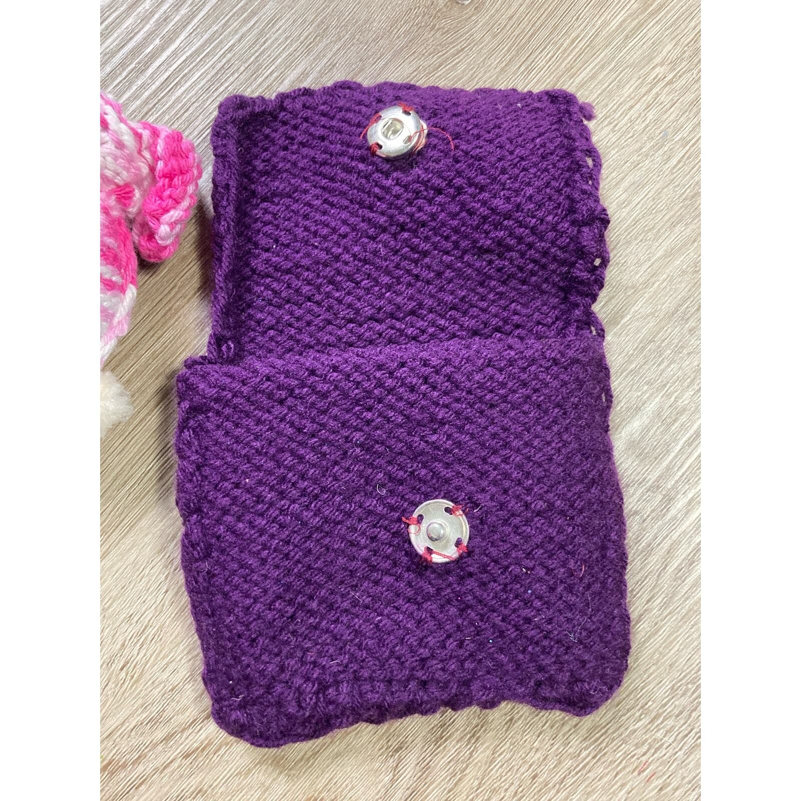 Handmade Knitted Cat Plushie Stuffed Animal Small Coin Purse Pouch Gift Cute - Thumbnail 10