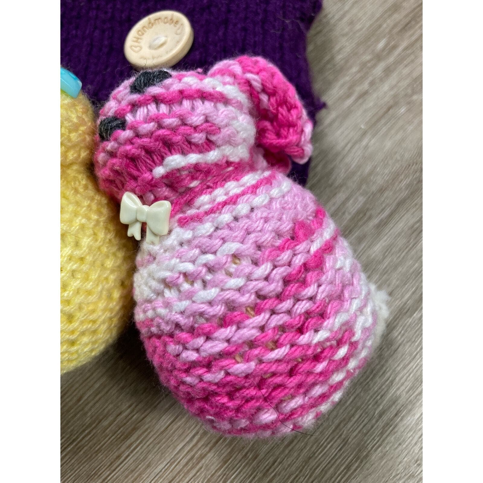Handmade Knitted Cat Plushie Stuffed Animal Small Coin Purse Pouch Gift Cute - Thumbnail 3