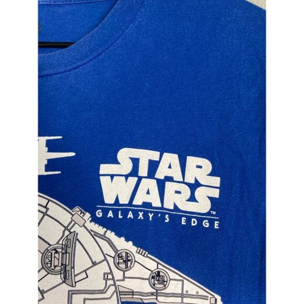 Star Wars Galaxy's Edge Millennium Falcon Graphic Tee Adult Medium Blue - Thumbnail 8