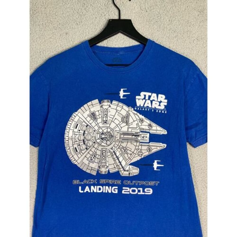 Star Wars Galaxy's Edge Millennium Falcon Graphic Tee Adult Medium Blue - Thumbnail 6