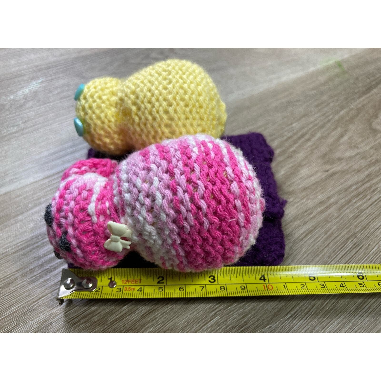 Handmade Knitted Cat Plushie Stuffed Animal Small Coin Purse Pouch Gift Cute - Thumbnail 6