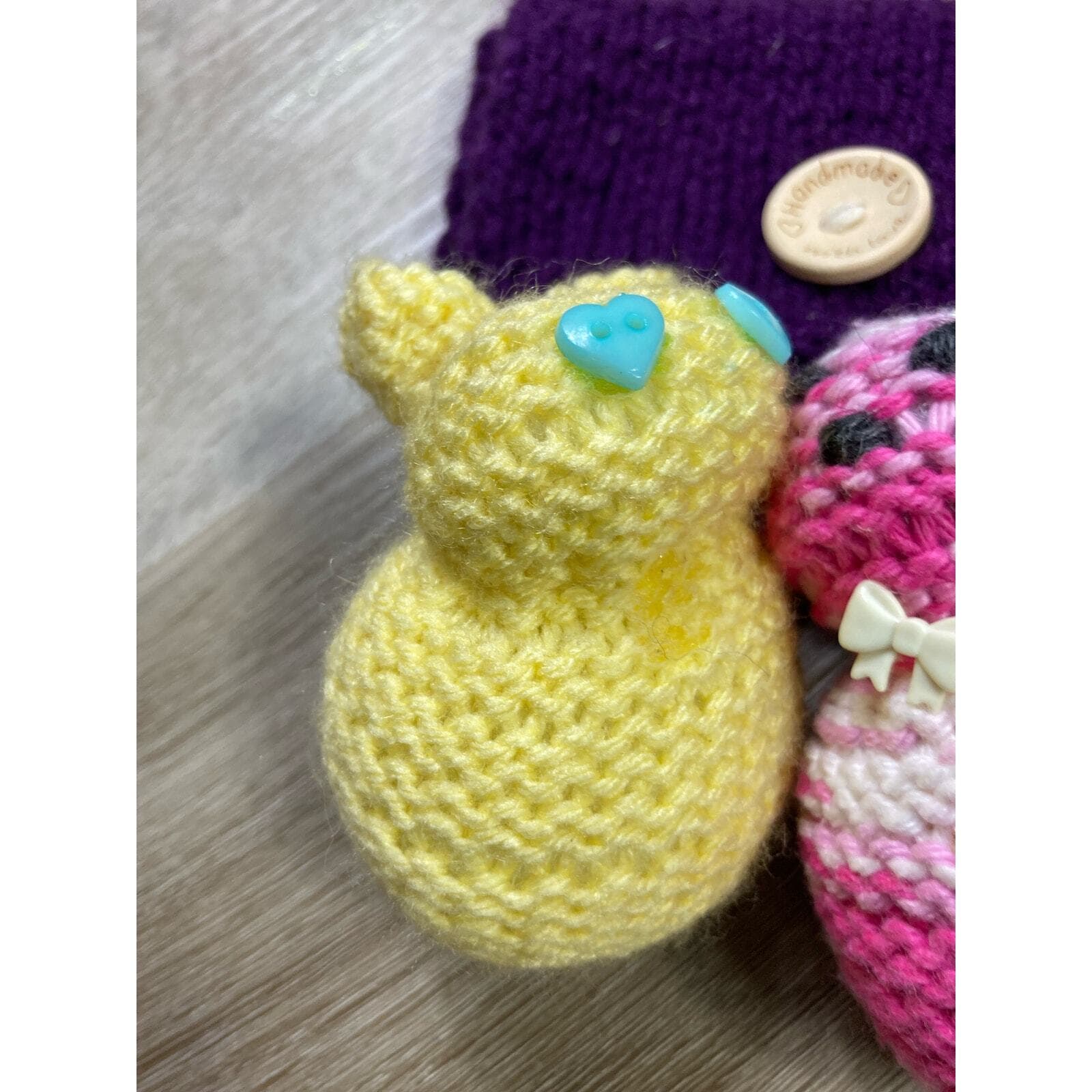 Handmade Knitted Cat Plushie Stuffed Animal Small Coin Purse Pouch Gift Cute - Thumbnail 4