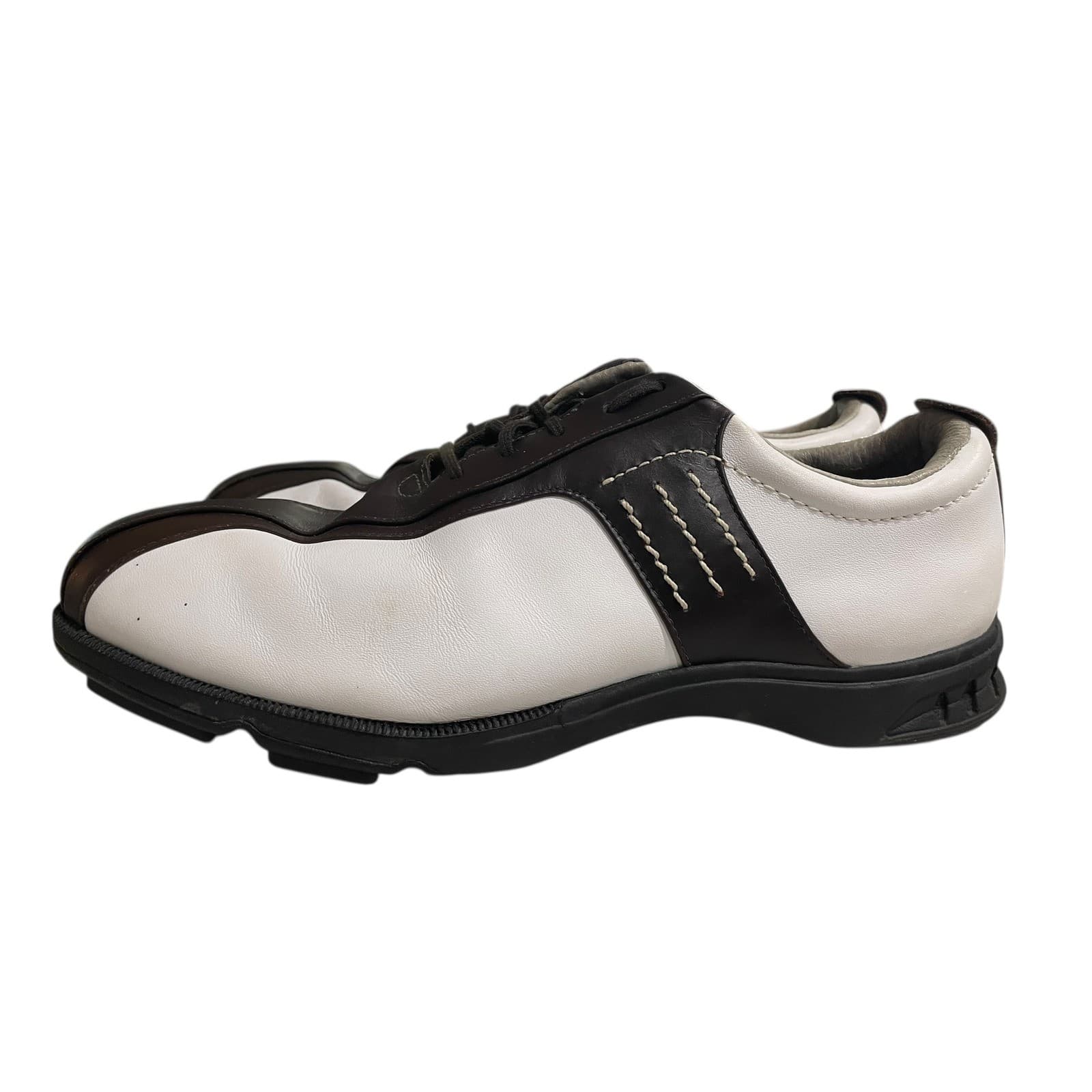 Adidas Golf Shoes Mens 9 Brown White Spiked Leather Lace Up Performance - Thumbnail 3