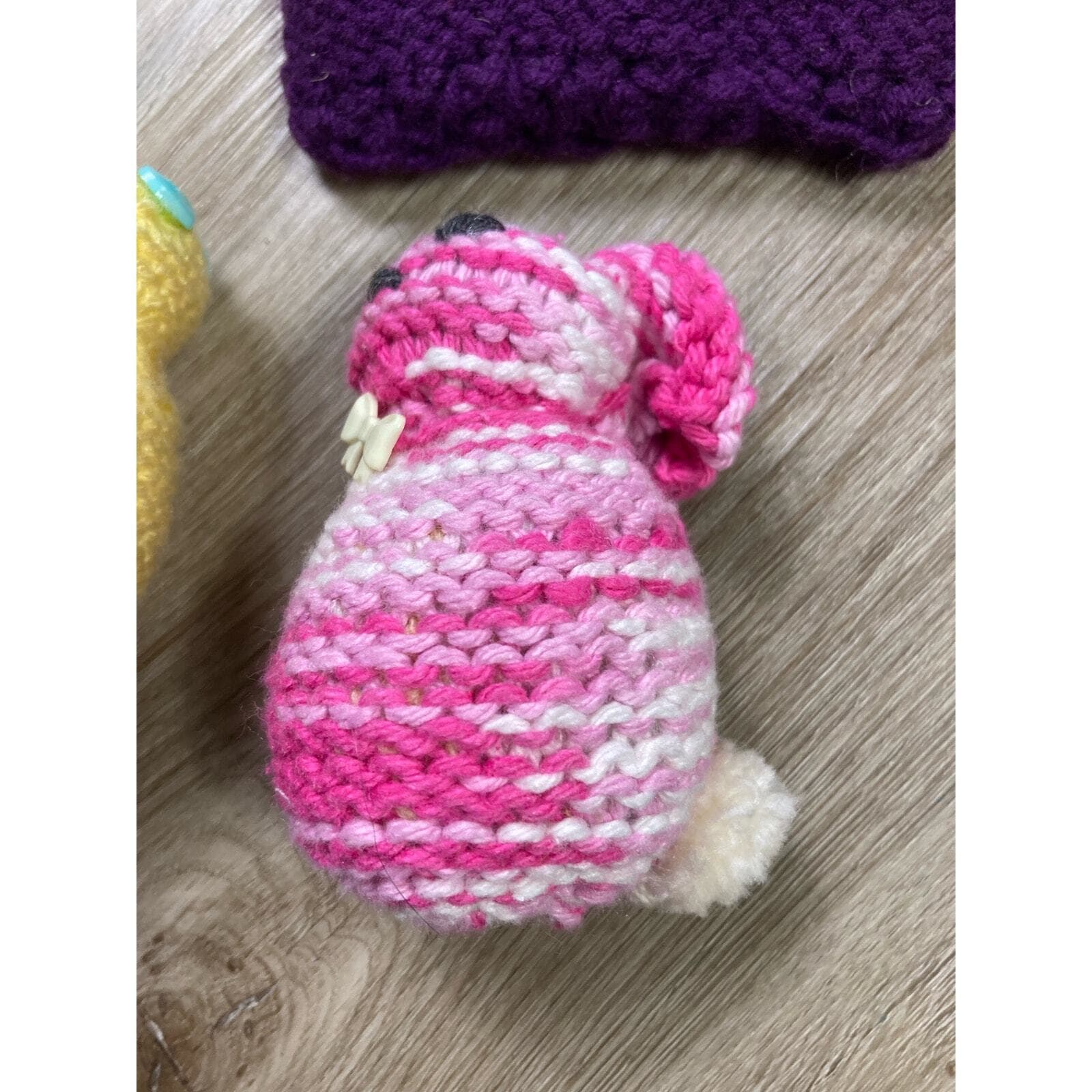 Handmade Knitted Cat Plushie Stuffed Animal Small Coin Purse Pouch Gift Cute - Thumbnail 5