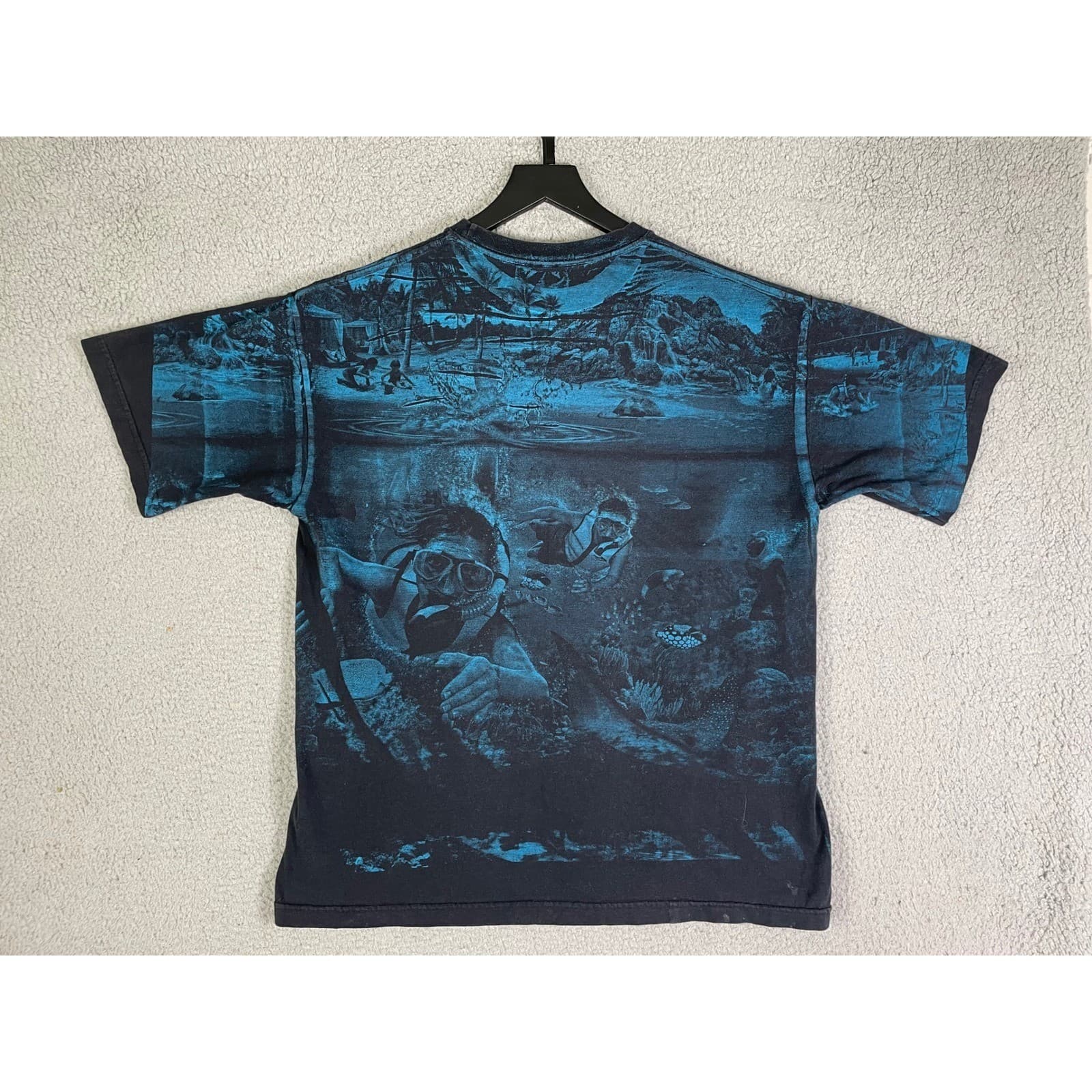 Vintage Cozumel Mexico T Shirt Mens L All Over Print Scuba Diving Graphic Tee - Thumbnail 4