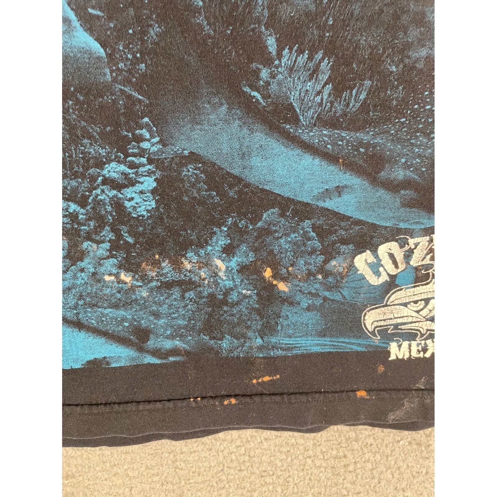 Vintage Cozumel Mexico T Shirt Mens L All Over Print Scuba Diving Graphic Tee - Thumbnail 9