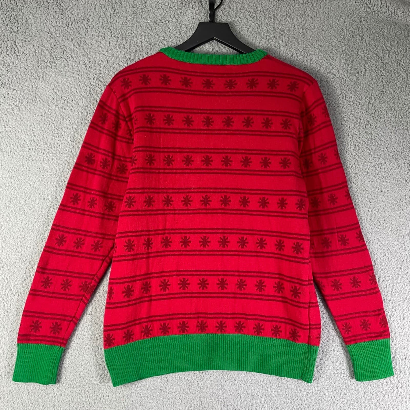Well Worn Holiday Sweater Red Christmas Tree All Lit Up Novelty Medium - Thumbnail 5
