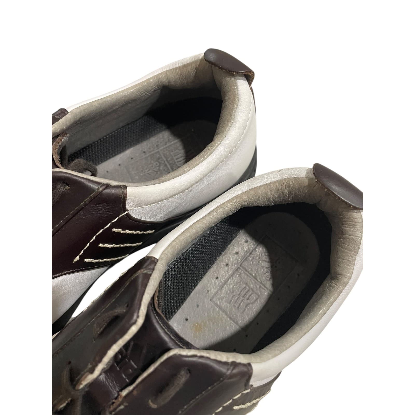 Adidas Golf Shoes Mens 9 Brown White Spiked Leather Lace Up Performance - Thumbnail 5