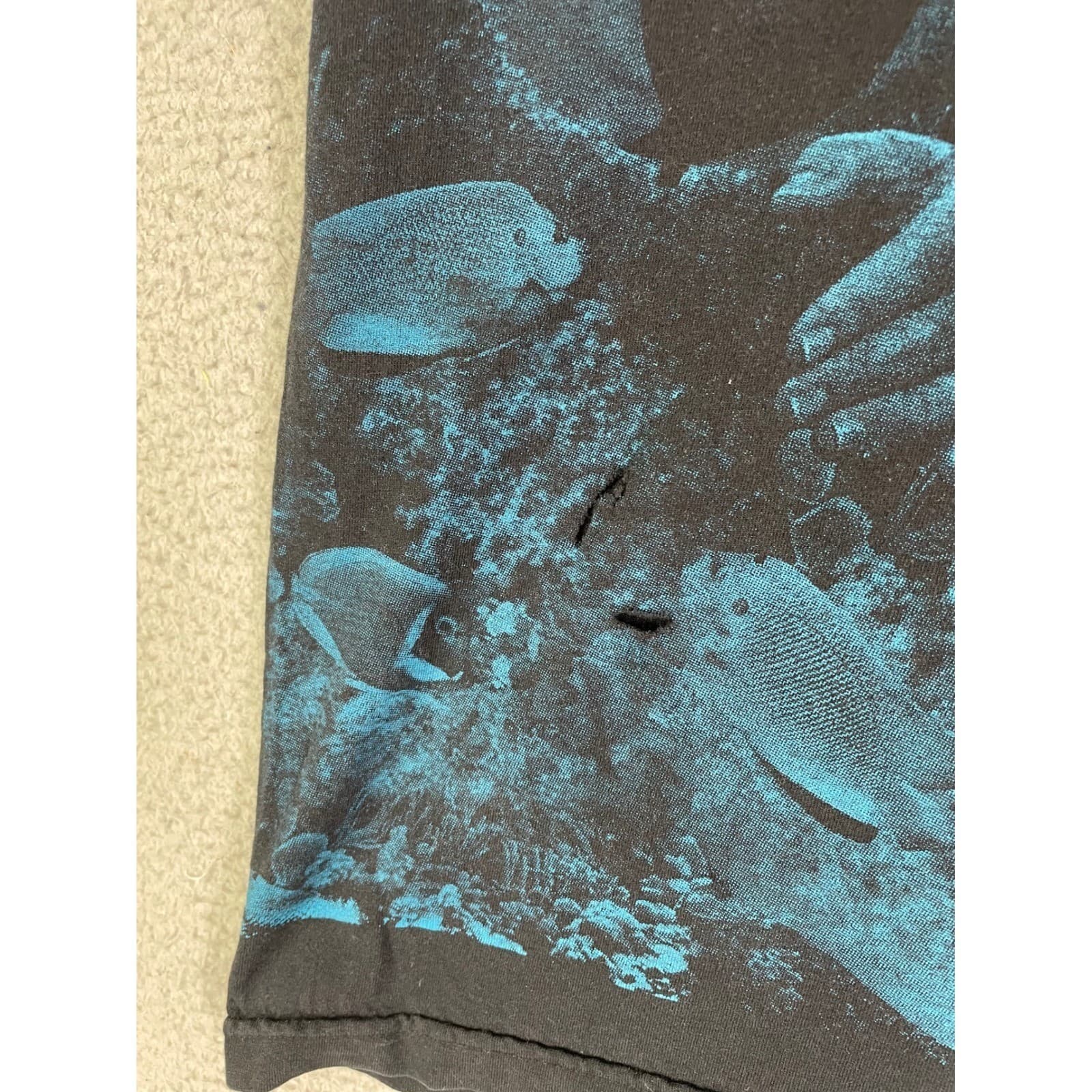 Vintage Cozumel Mexico T Shirt Mens L All Over Print Scuba Diving Graphic Tee - Thumbnail 8