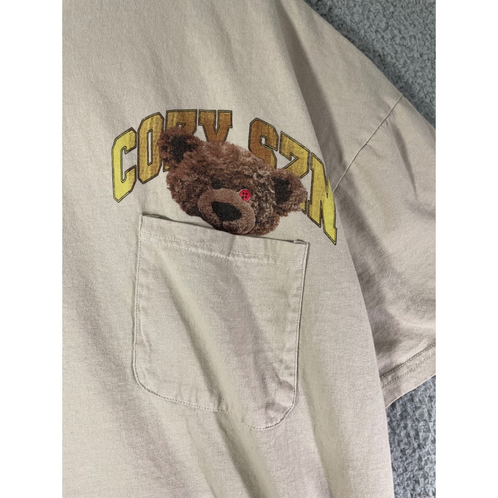 Cozy SZN Teddy Bear Graphic Print T Shirt Men's Size S Short Sleeve - Thumbnail 9
