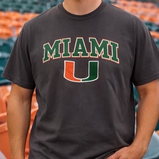 Fanatics Miami Hurricanes NCAA College Football T Shirt Men's Large Grey
