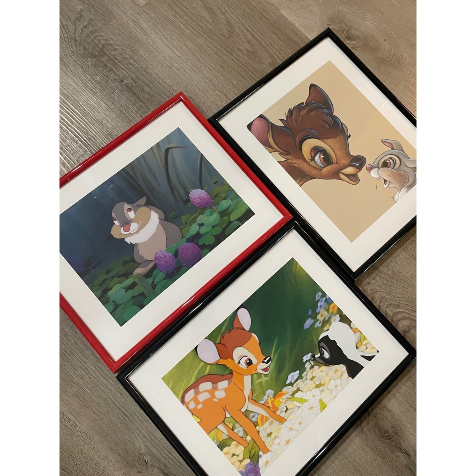 Disney Bambi Thumper Flower Framed Prints Set 3 Nursery Wall Art Decor - Thumbnail 5