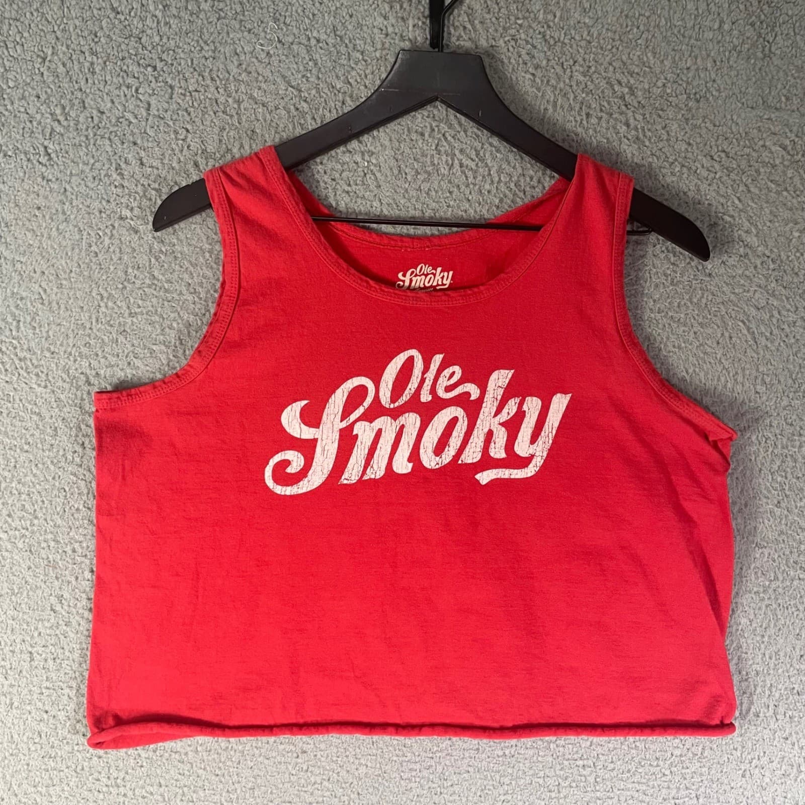 Ole Smoky Moonshine Women Red Crop Tank Top Tennessee Distillery Graphic Medium - Thumbnail 2