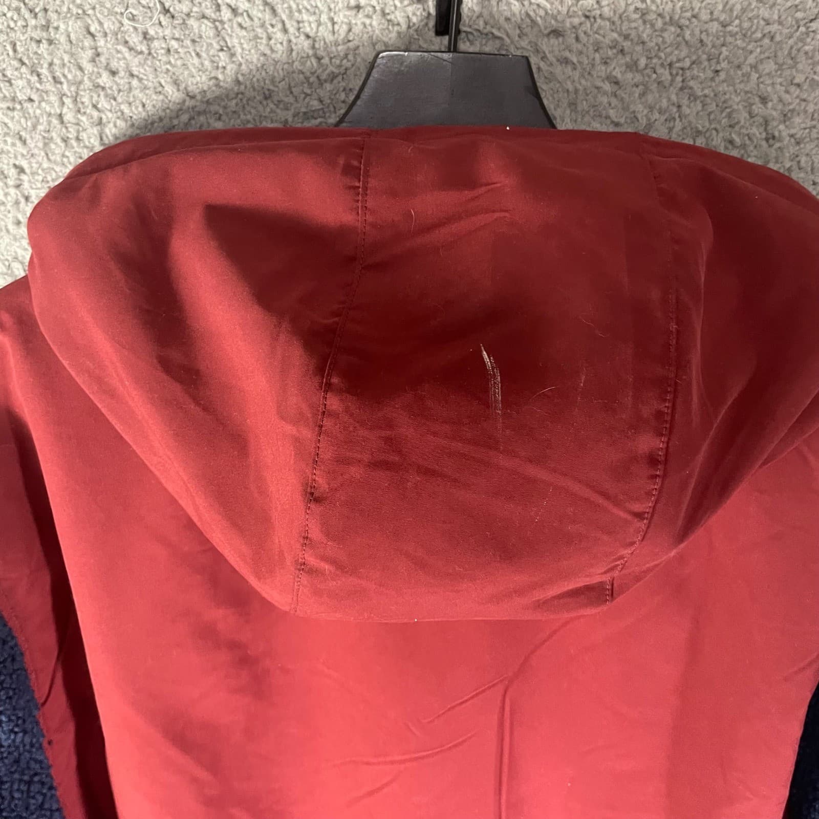 Hurley Mens XXL Sherpa Fleece Anorak Half Zip Hoodie Burgundy Navy Blue Pullover - Thumbnail 11