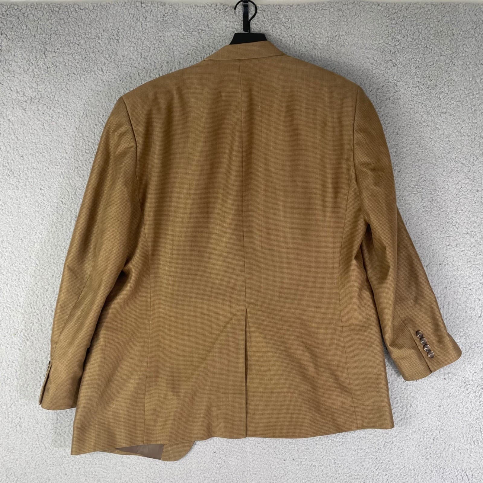 Chaps Ralph Lauren Blazer Mens 44R Tan Houndstooth Sport Coat Classic Jacket - Thumbnail 6