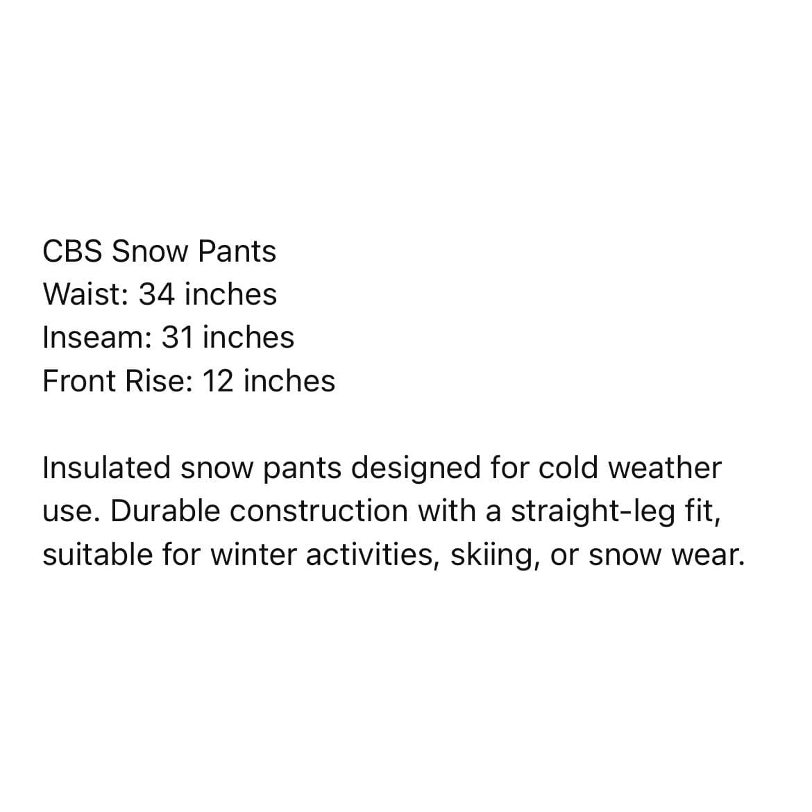 CB Sports Men's Insulated Snow Pants Red Ski Snowboard Winter Outdoor Vintage - Thumbnail 3