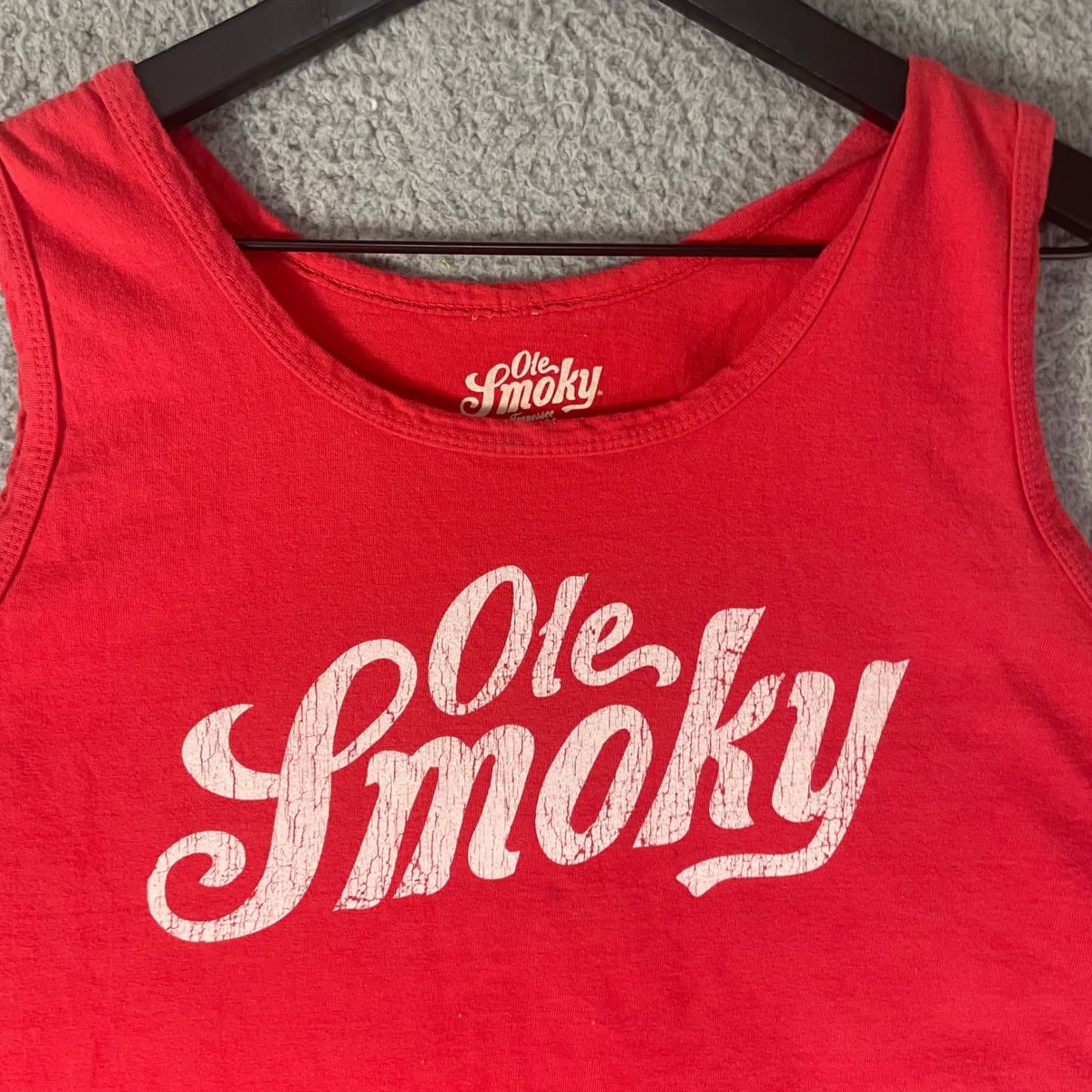 Ole Smoky Moonshine Women Red Crop Tank Top Tennessee Distillery Graphic Medium - Thumbnail 5