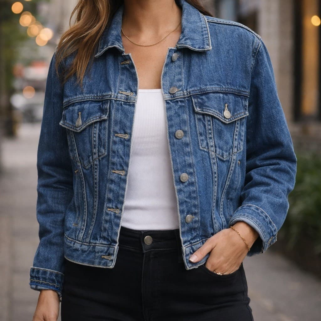 Wrangler Hero Womens Small Blue Denim Jacket Vintage 90s Trucker Coat Vintage