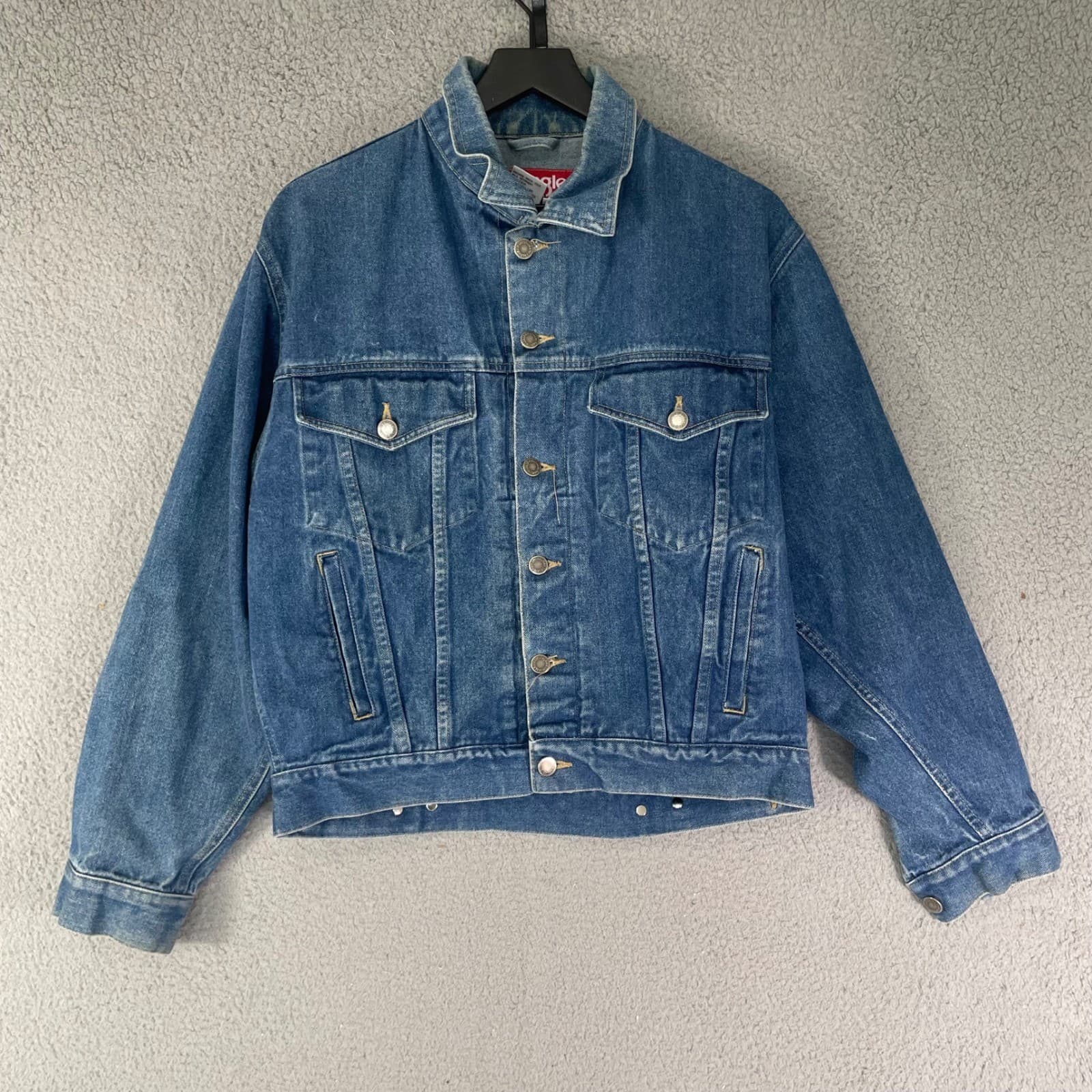 Wrangler Hero Womens Small Blue Denim Jacket Vintage 90s Trucker Coat Vintage - Thumbnail 5