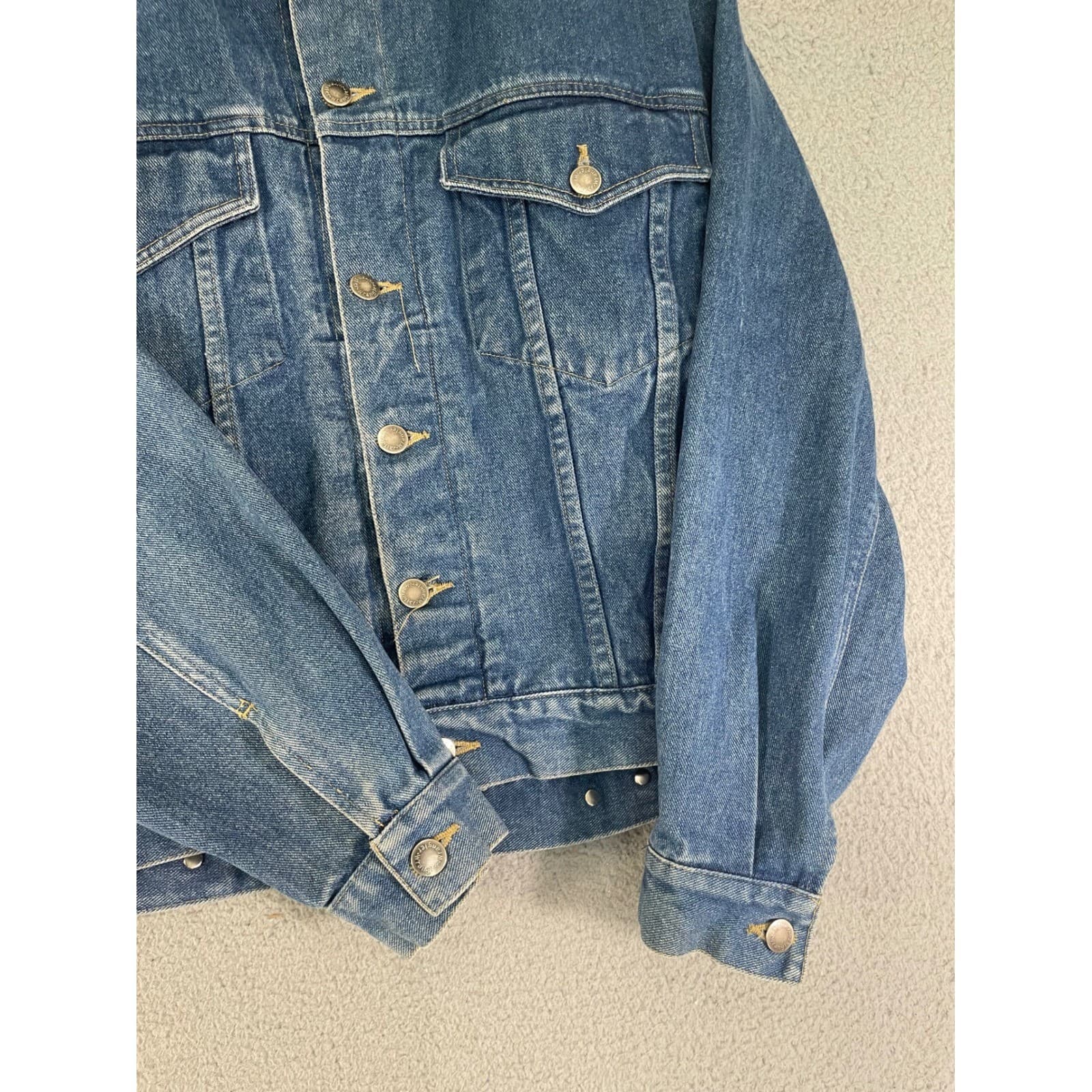 Wrangler Hero Womens Small Blue Denim Jacket Vintage 90s Trucker Coat Vintage - Thumbnail 10