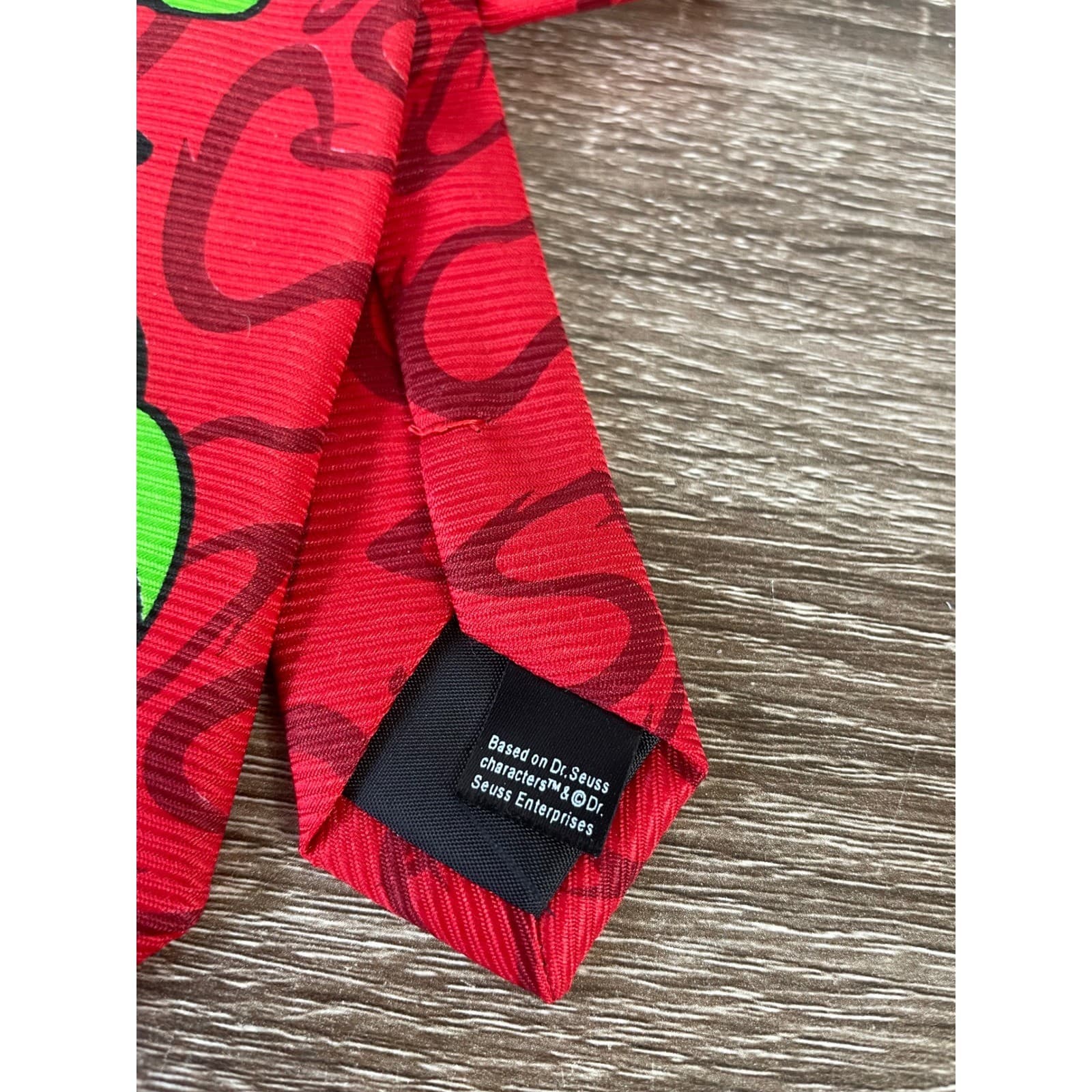 Dr Seuss How The Grinch Stole Christmas Mens Red Happy Wholidays Holiday Tie - Thumbnail 6